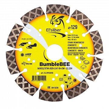 Круг алмазный d129-2.4T-10W+2W--22.23H "BumbleBEE" Elsilber